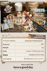 Vista macro di adesivi in PET a tema professionale per progetti di scrapbooking