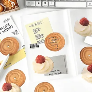 Creative 30-sheet bakery themed sticky notes featuring realistic dessert and cookie designs