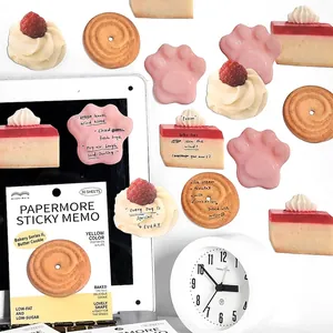 PaperMore bakery themed sticky notes featuring 30 sheets of cute dessert shaped scrapbooking paper