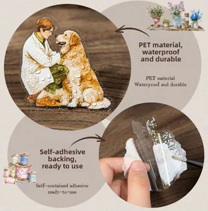 Dettaglio di adesivi PET medici impermeabili con retro adesivo per decorazioni fai-da-te