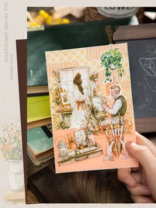Vista macro di adesivi PET vintage per la decorazione di scrapbooking fai da te rurale