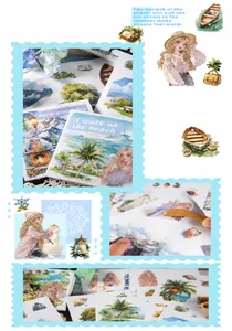 Adesivi per collage artistici con paesaggi e personaggi per scrapbooking fai-da-te