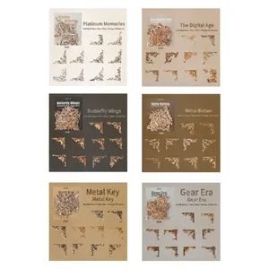 20 Pezzi Adesivi Angolari Retro Scrapbooking in 6 Temi Vintage Steampunk