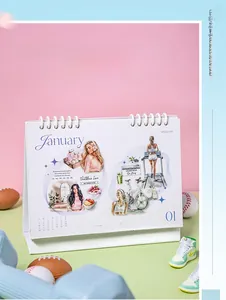 2024 monthly desk calendar featuring athletic theme illustrations for fitness planning