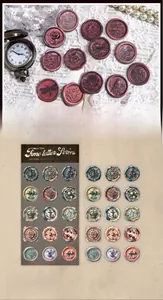 Detailansicht der 3D Vintage PU Siegelaufkleber für DIY Scrapbooking in Bronze-Optik