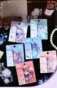 Macro shot of 10pcs Phantom Butterfly PET stickers with laser holographic effects