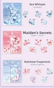 Detailed view of MissTime butterfly PET stickers with transparent bubble patterns