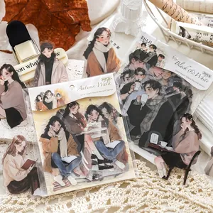 Nordic PET Character Scrapbooking Stickers Girls Island Series Waterproof Decorative Figures For Journal Diary Album Planner