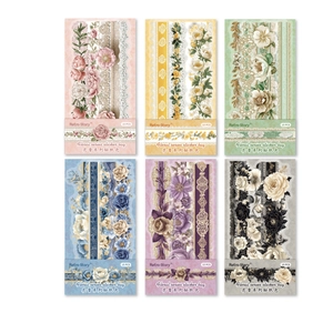 Retro Story Floral Series Sticker Pack with 15 Pieces of Vintage Flower DIY Materials