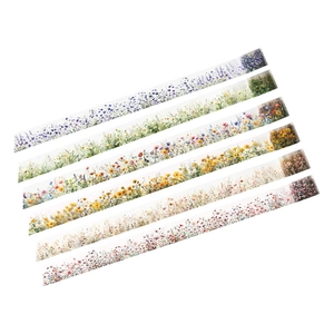 Vibrant flower themed decorative tape set with sunflower and lavender floral designs