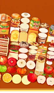 Detailansicht verschiedener Faltnotizzettel in Lebensmittelform mit Burger-Designs