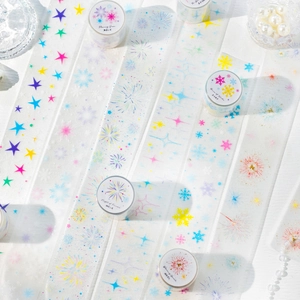 Dream Shimmer Series PET Decorative Tape Shimmering Glitter Die-Cut Scrapbooking Tape For DIY Journaling Planner Art Stickers