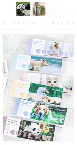 Gros plan de carnets d'autocollants washi avec des motifs d'animaux mignons