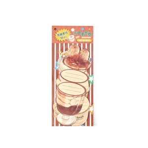 Notes autocollantes pliables thème Caramel Latte pour scrapbooking Happy Food 10 feuilles