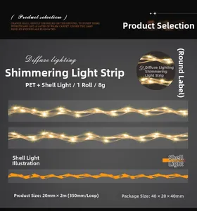 Detail of PET decorative tape with shell light finish 20mm x 2m for journal stationery