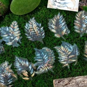 Twilight PET Fern Leaf Decorative Stickers Set for DIY Journaling and Scrapbooking