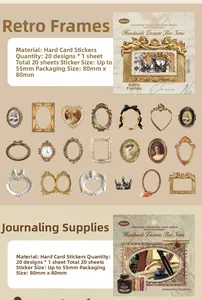 Macro view of vintage style hollow paper stickers for DIY journaling decoration
