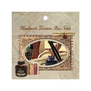 Retro handmade treasure box series hollow stickers 20pcs set for DIY scrapbooking decor
