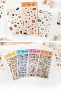 Detail of PET stickers featuring Half Sweet Time series for DIY scrapbooking decoration