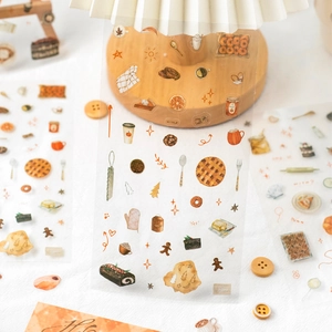 Autumn baking theme PET decorative stickers for scrapbooking featuring coffee and pastries