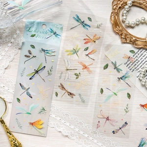 Lakeside Elves PET libellenstickers set met goudfolie details en vleugelstructuren