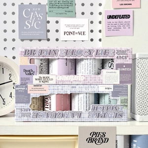 Set di nastri adesivi decorativi in stile retrò con temi inglesi per scrapbooking DIY