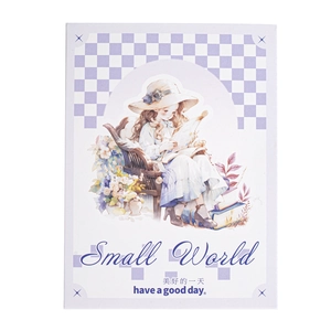 Adesivi PET vintage ragazza serie Small World per decorazione diario fai da te 15 fogli
