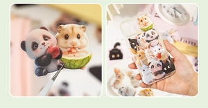 Foto macro de pegatinas de animales 3D para la decoración DIY de fundas de móvil