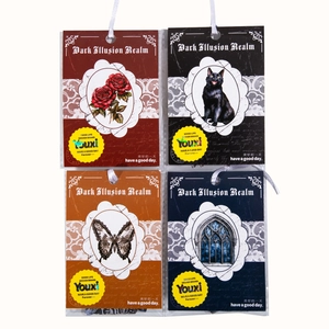 Dark Illusion gothic decorative tags set with vintage rose, cat, butterfly and ribbon designs