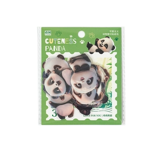 Pack de 30 pegatinas de PET de panda lindo con material de scrapbooking troquelado