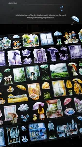 Primo piano dettagliato del nastro decorativo PET a tema pioggia per scrapbooking e fai-da-te