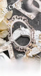 Close-up of retro hollow relief paper borders with elegant European classical patterns