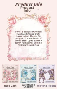 Detailed product specifications of laser cut hollow window frame stickers for journaling