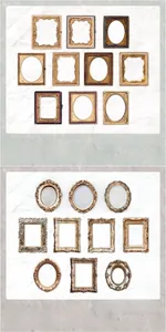 Detailed view of vintage hollow embossed paper frames for DIY scrapbooking decor