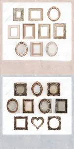 Macro detail of vintage hollow relief collage cards with intricate embossed textures