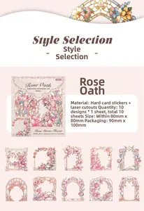 Detailed laser-cut hollow rose frames for DIY scrapbooking and decorative crafts
