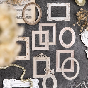 Vintage Hollow Embossed Frame Scrapbook Paper Recast Love Series DIY Journaling Decorative Cards Floral Pattern Craft