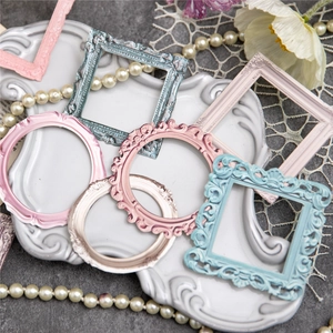 Retro baroque relief mini photo frames set with decorative floral carving for DIY scrapbooking