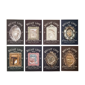 Vintage relief collage cards with 8 European hollow frames for DIY scrapbooking decor
