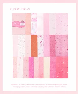 Detalle de 50 hojas de papel decorativo para scrapbooking con tema de flores de cerezo