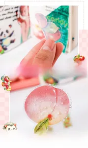 Waterproof PET fruit stickers featuring peach designs with easy-peel adhesive backing