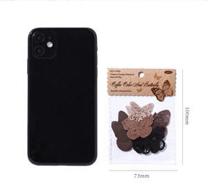 Détail de 30 autocollants papillons vintage avec dimensions de 100 mm x 73 mm