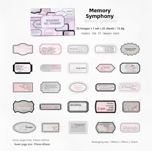 Detail view of 25-piece vintage aesthetic stickers for DIY scrapbooking and journals