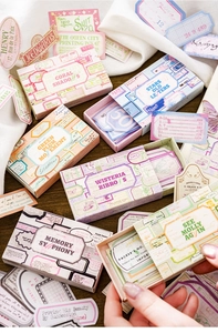 Set de pegatinas retro estilo caja de cerillas con motivos vintage para scrapbooking