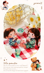 Detail of cute hand-drawn character PET stickers for DIY scrapbooking and journal decoration