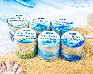 Star River Waves series PET decorative tape set with gold foil and ocean wave designs