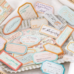 Pegatinas de papel de colores vintage estilo INS para scrapbooking y diario DIY