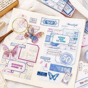 Set de 25 pegatinas vintage para scrapbooking con mariposas y citas para decoración DIY