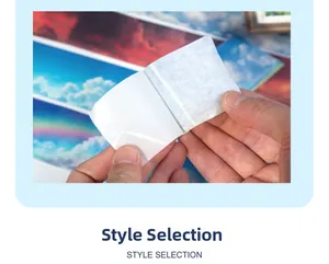 Detailed macro view showing the adhesive backing peel of sky themed cloud stickers