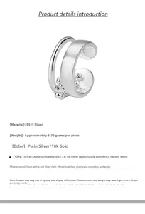 Detailansicht des doppellagigen S925 Sterlingsilber-Perlenrings mit polierter Oberfläche